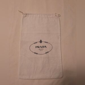 Prada Milano White Soft Velour Dust Bag Drawstring Storage Pouch 8.5" x 13.5"